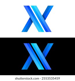 letter x colorful logo design 