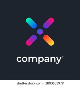 Letter X colorful logo. Font style, vector design template elements for your application or corporate identity