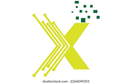 Letter X Colorful logotype design with Dot Linked Shape and line Circle symbol, Technology and Digital Connection concept for your Corporate identity