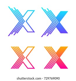 Letter X Colorful logotype with Modern line Technology and Digital Connection concept for your Corporate identity