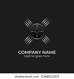 letter x in compass logo design.logotype design