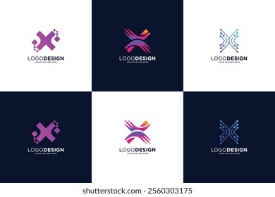 Letter X Connect Logo Design