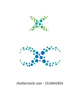 letter X consisting of circles