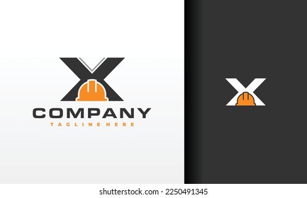 letter X construction helmet logo