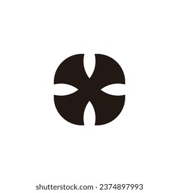 Letter X cool geometric symbol simple logo vector