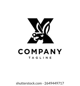 Letra X Crazy Donkey ícone do logotipo