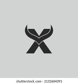 Letter X Creative Head Buffalo Bull Elegant Logo Symbol Design Illustration Vector for Company