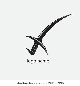 letter X creative illustration of a samurai / sword vector design.