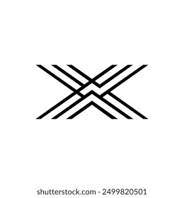 Letra X arte de línea creativa moderna idea de logotipo cruzado