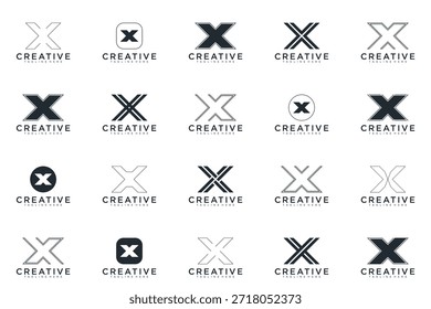 letra X criativo logotipo design vetor