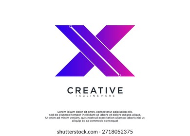 letra X criativo logotipo design vetor