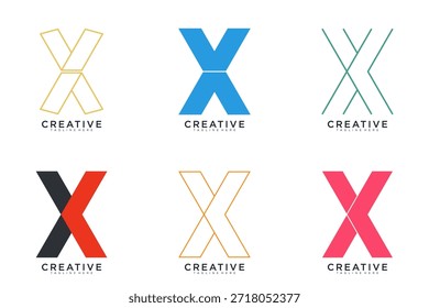 letra X criativo logotipo design vetor