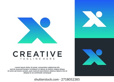 letra X criativo logotipo design vetor