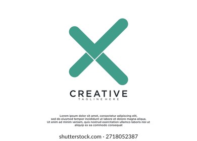 letra X criativo logotipo design vetor