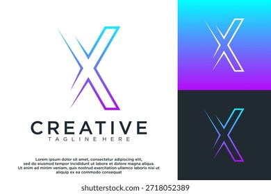 letra X criativo logotipo design vetor