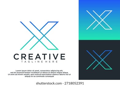 letra X criativo logotipo design vetor