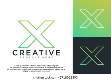 Vector de diseño de logotipo creativo de letra X