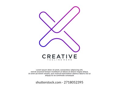 letra X criativo logotipo design vetor