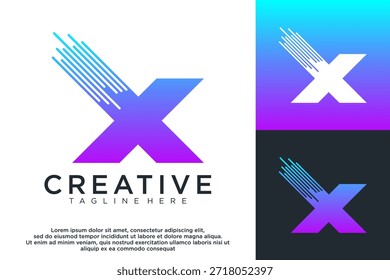 letra X criativo logotipo design vetor