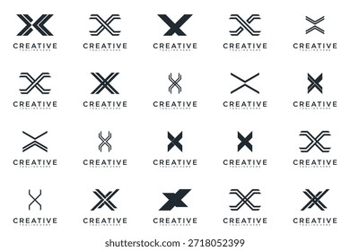 letra X criativo logotipo design vetor