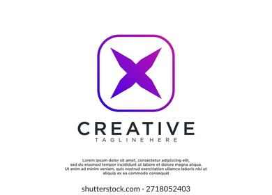 letra X criativo logotipo design vetor