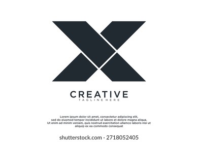 letra X criativo logotipo design vetor