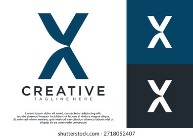 letra X criativo logotipo design vetor