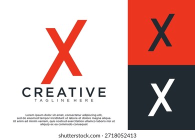 letra X criativo logotipo design vetor