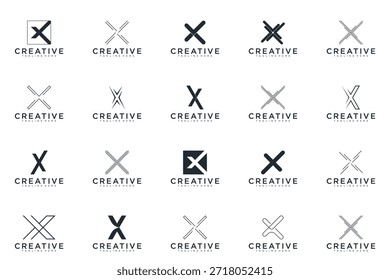 letra X criativo logotipo design vetor