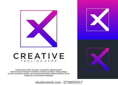 letra X criativo logotipo design vetor