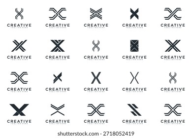 letra X criativo logotipo design vetor