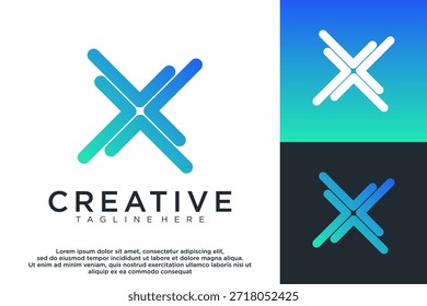 letra X criativo logotipo design vetor