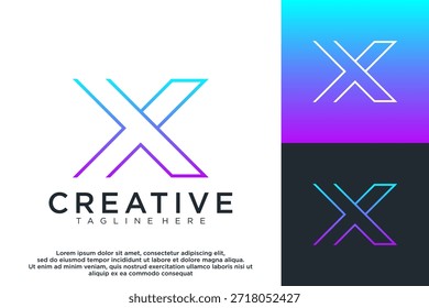 letra X criativo logotipo design vetor
