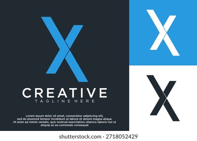 letra X criativo logotipo design vetor