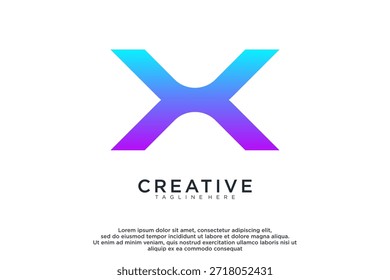 letra X criativo logotipo design vetor