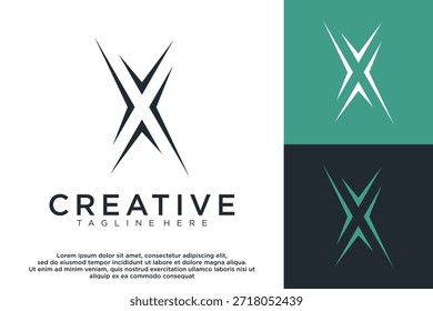 letra X criativo logotipo design vetor