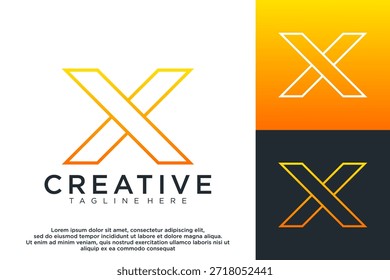 letra X criativo logotipo design vetor