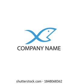 Letter x Creative Logo Fisch Illustration für Firmenfarbdesign, Vektorvorlage