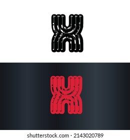Diseño del logotipo de vectores modernos creativos de la carta X