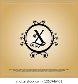 letter x , Crest logo, Hotel logo, luxury letter monogram vector logo design, Fashion brand identity, Vector logo template, icon and emblem