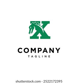 Letter X Crocodile logo pictogram vector