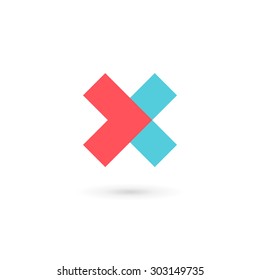 Letter X cross logo icon design template elements