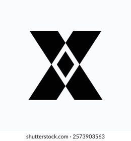 Letter X with cross point modern typography branding logo