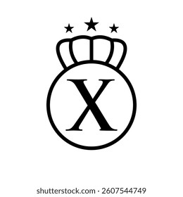 Letter X Crown Logo Concept For Fashion and Beauty Symbol Vector Template