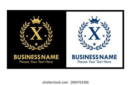 Letter x crown Logo Design Template Illustration. geeignet für Mode, Marke, Königreich, Krone, Identität