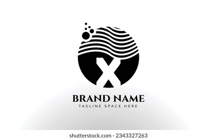 Plantillas de diseño de logotipo de forma de curva X de letras