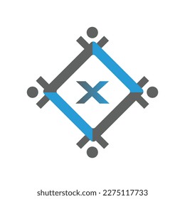 letter x cut vector logo design template tech bitcoin