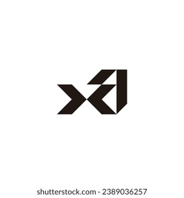Letra x, símbolo geométrico a y d del logotipo simple vector