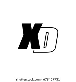 letter X and D logo overlapping black negative