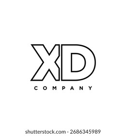 Letter X and D, XD logo design template. Minimal monogram initial based logotype.